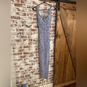 One of a kind ✨ Handmade Lavender Prom/ evening gown with Floral beaded Details